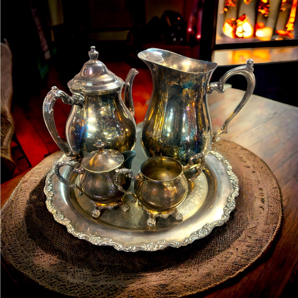 Sherwin Silver on Copper Tea Set